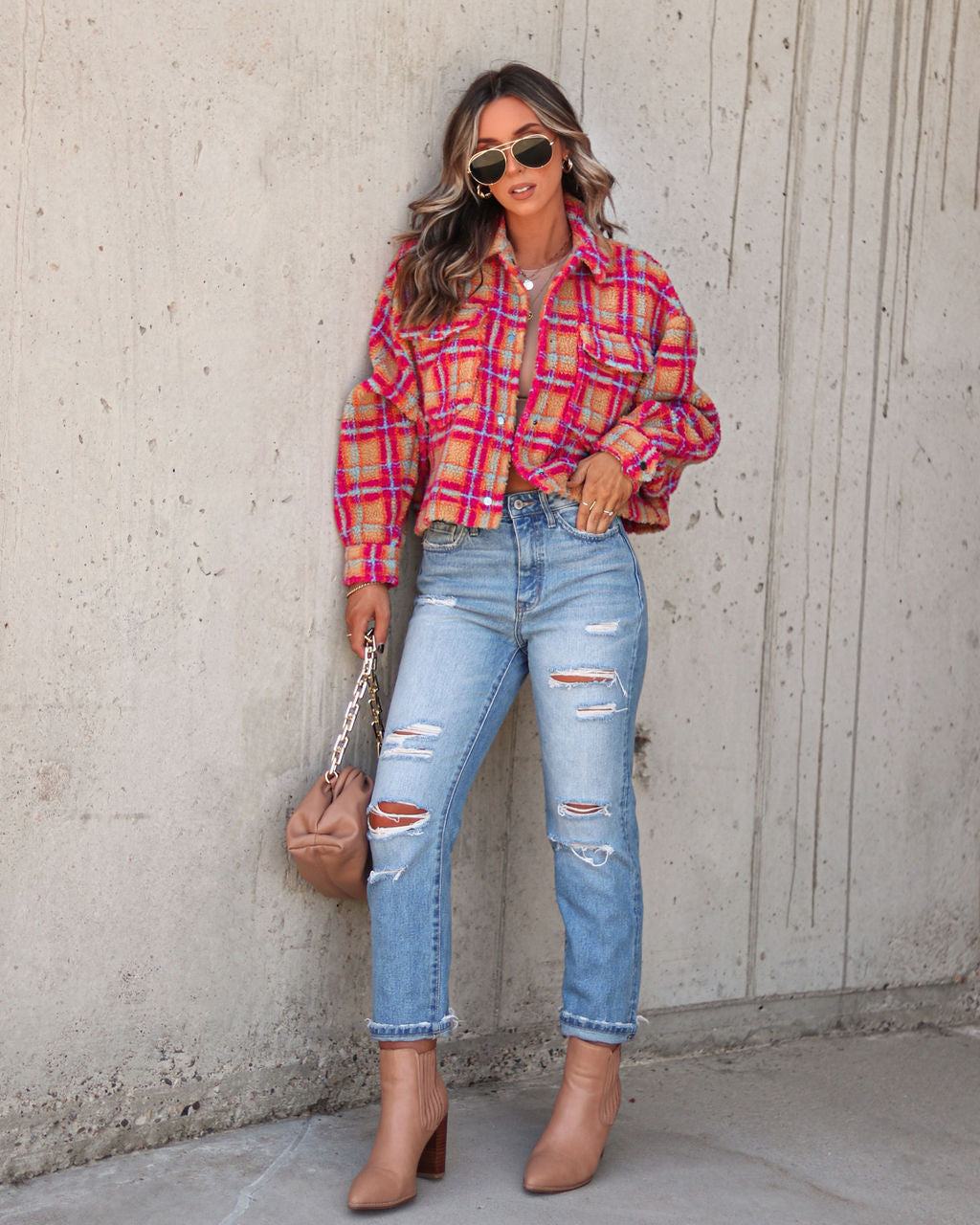 Murphy Plaid Teddy Jacket