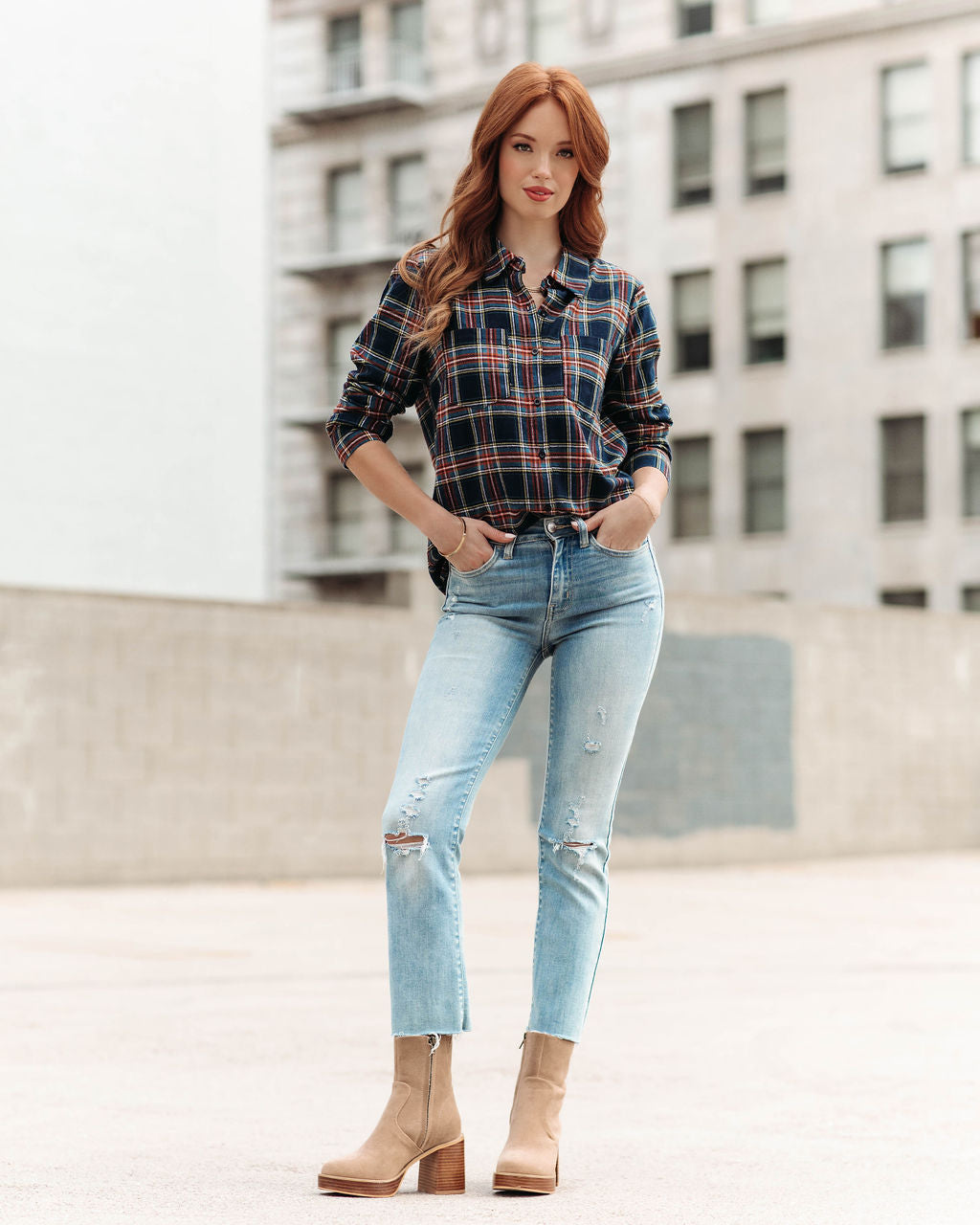 Plaid Kingdom Button Up Top