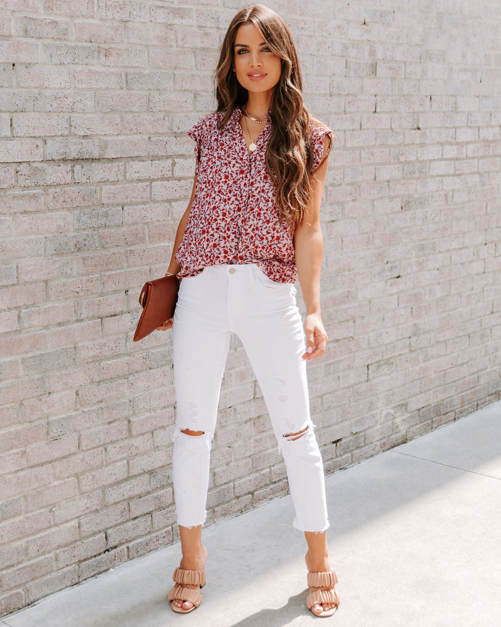 Brinda Metallic Floral Top - FINAL SALE