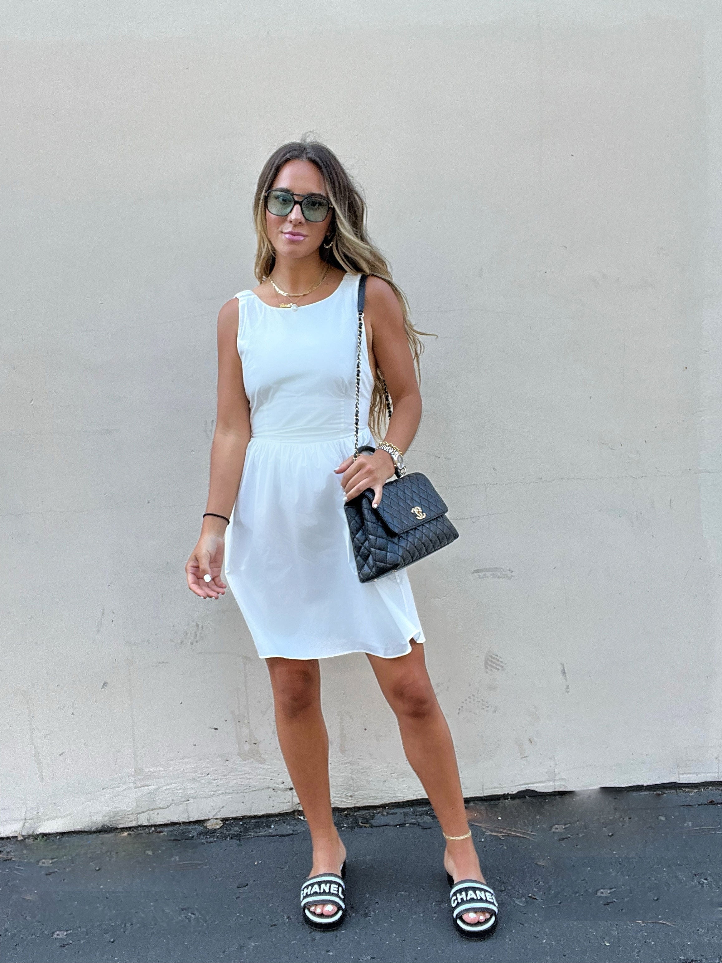 Bordeaux Cotton Cutout Mini Dress - White - FINAL SALE