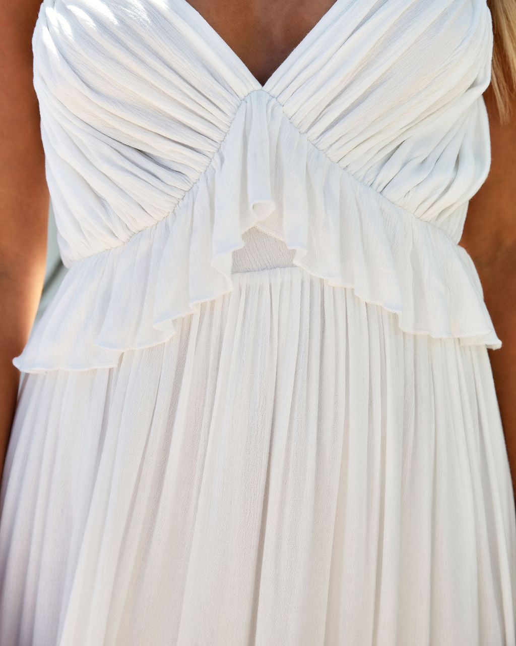 Caswell Tiered Maxi Dress - White - FINAL SALE