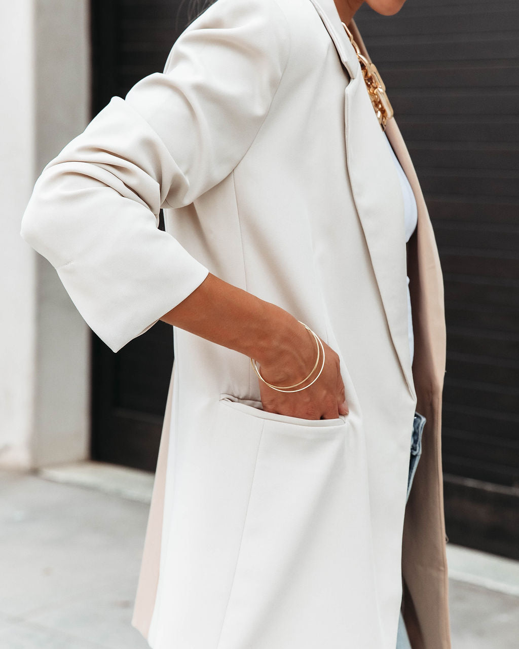 Finer Things In Life Pocketed Colorblock Blazer