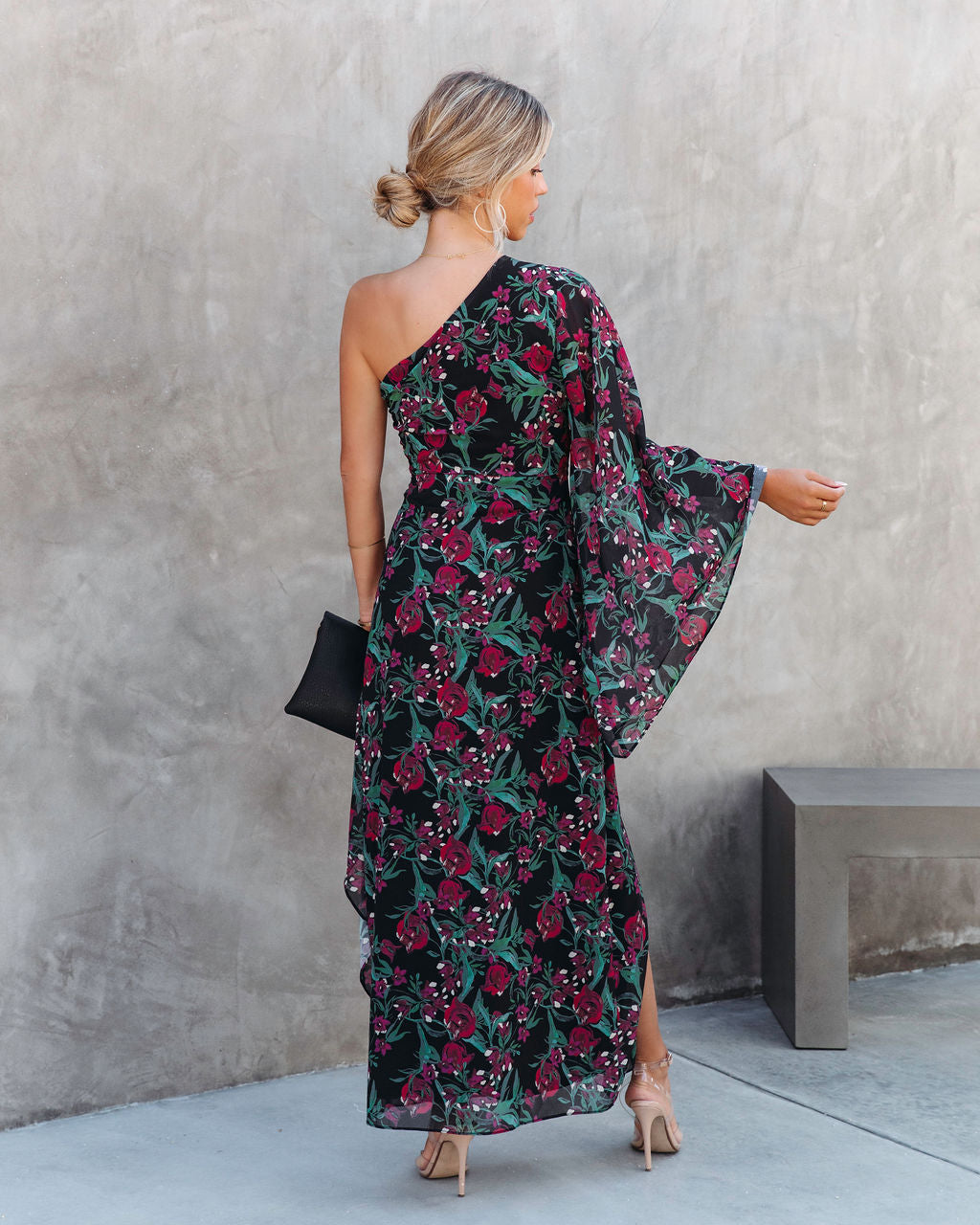 Such A Catch Floral One Shoulder Maxi Dress