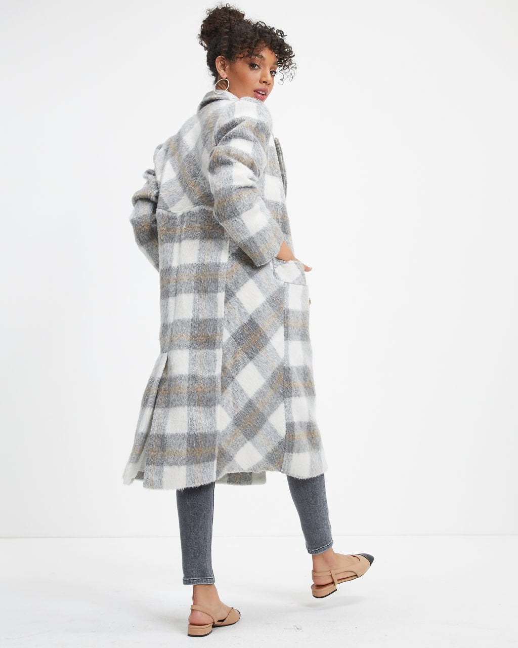 Pleased To Meet You Plaid Pocketed Coat