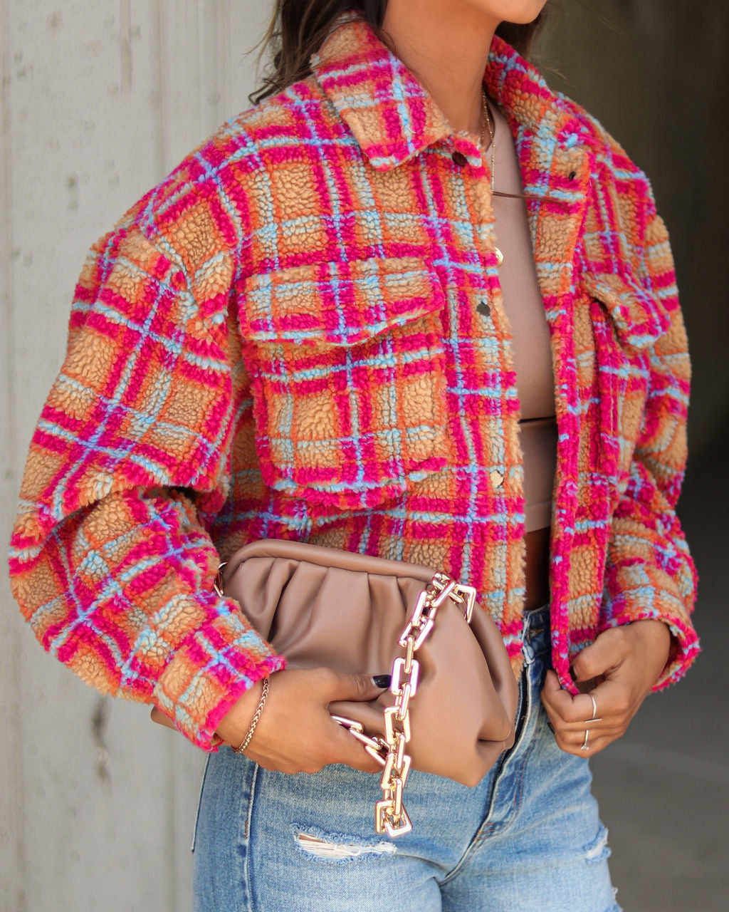 Murphy Plaid Teddy Jacket