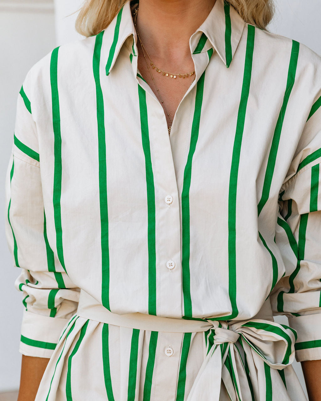 Sincerest Cotton Striped Button-Down Shirt Dress - SALE