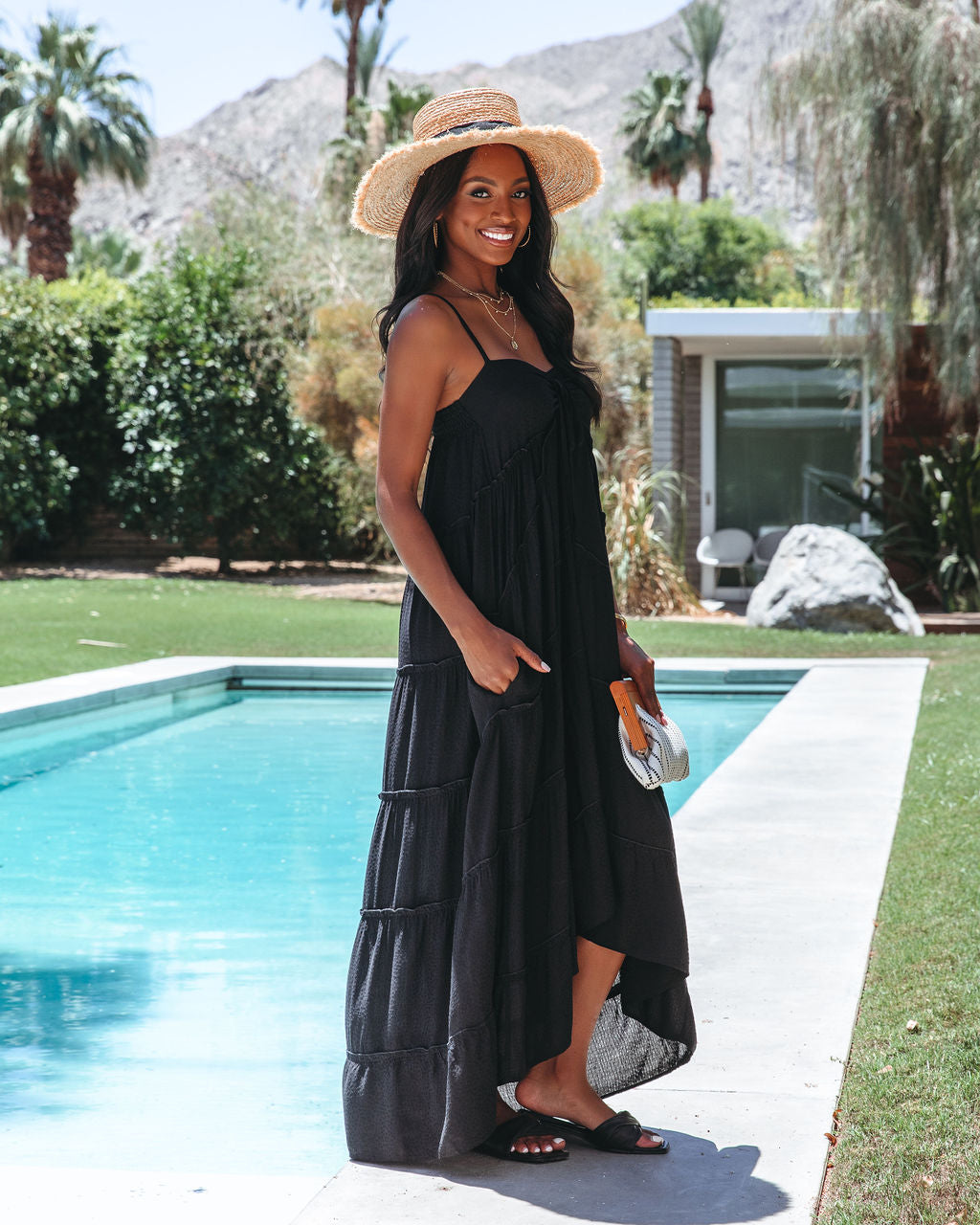 Del Mar Pocketed High Low Maxi Dress - FINAL SALE