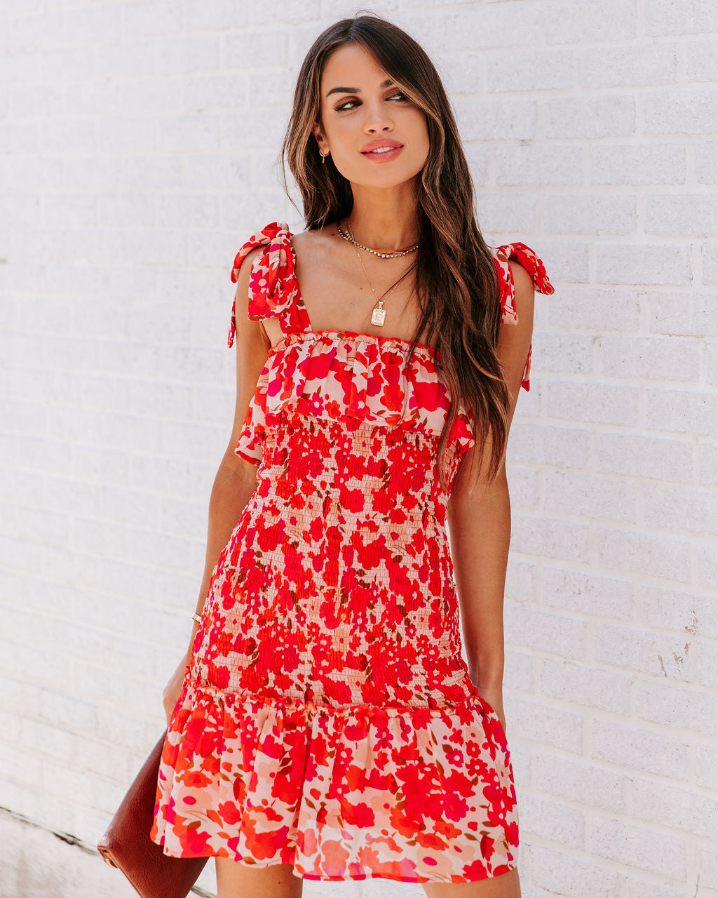 Lolita Floral Smocked Tie Mini Dress - FINAL SALE