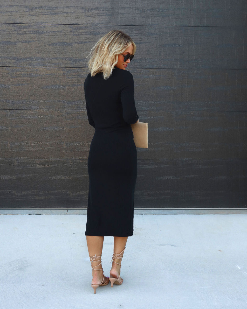 Not Your Typical Gal Cutout Midi Dress - Black