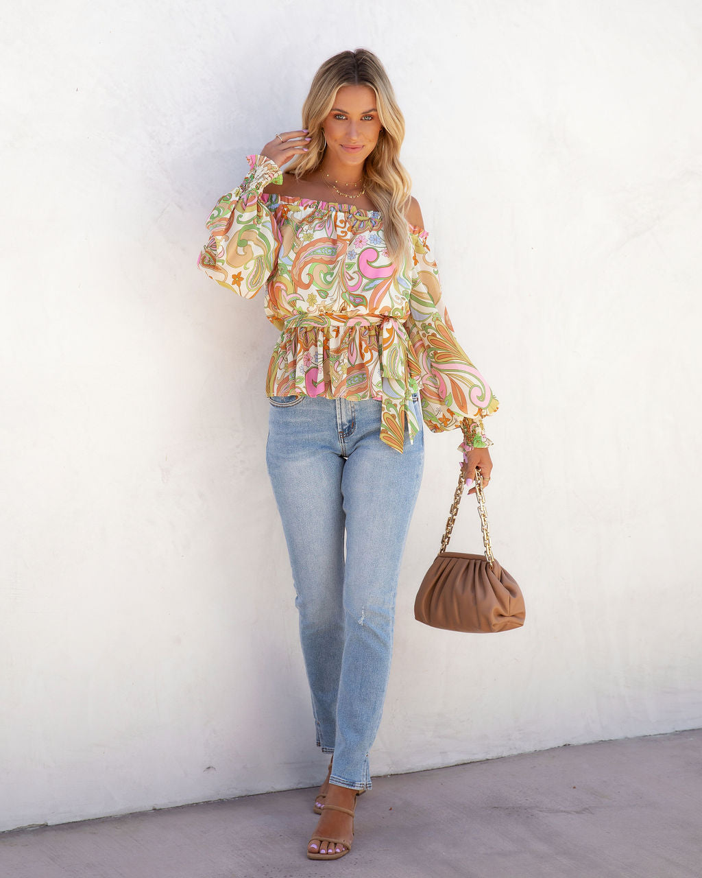 Groovy Gal Paisley Off The Shoulder Top - FINAL SALE