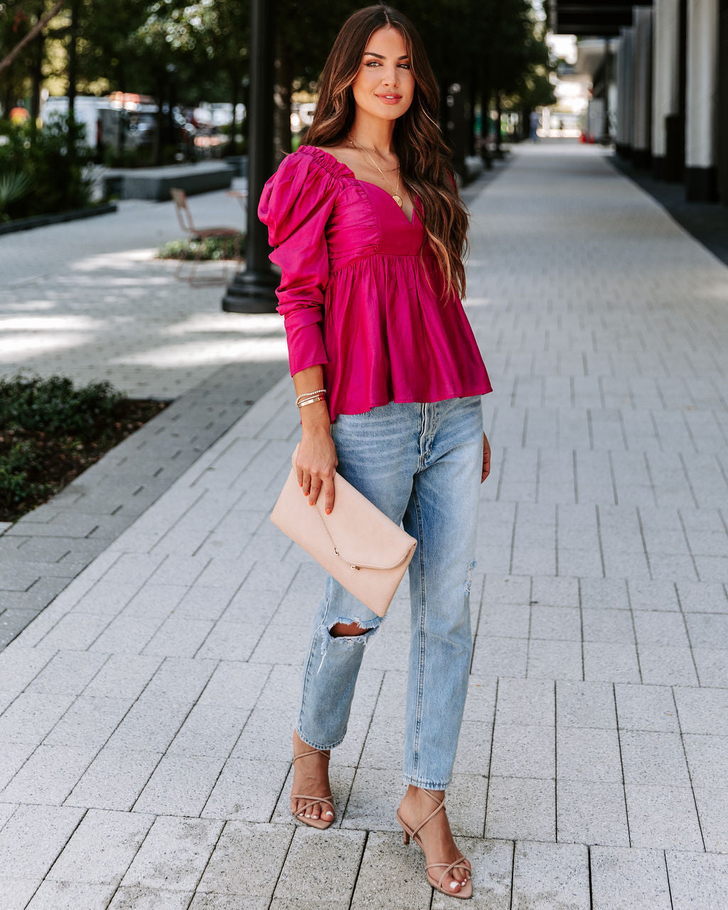 Your Royal Flyness Sweetheart Puff Sleeve Top - Berry - FINAL SALE