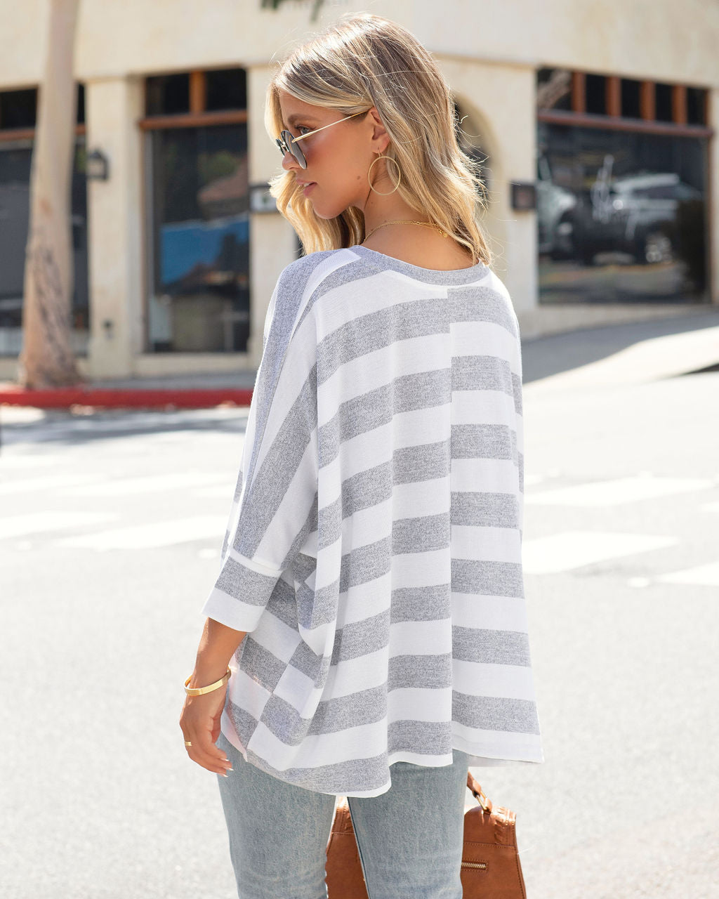 Rugby Club Striped Long Sleeve Top - Grey - SALE