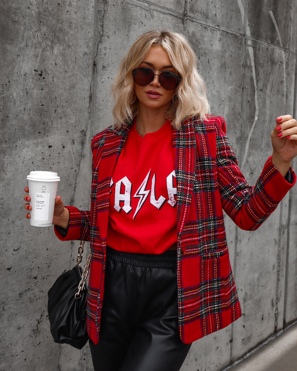 Eve Pocketed Plaid Blazer