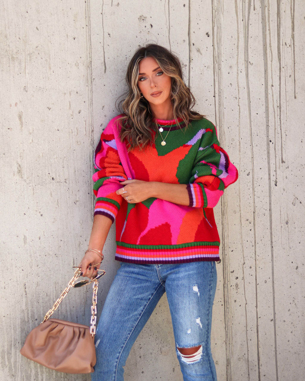 Girl From Rio Printed Knit Pullover Sweater