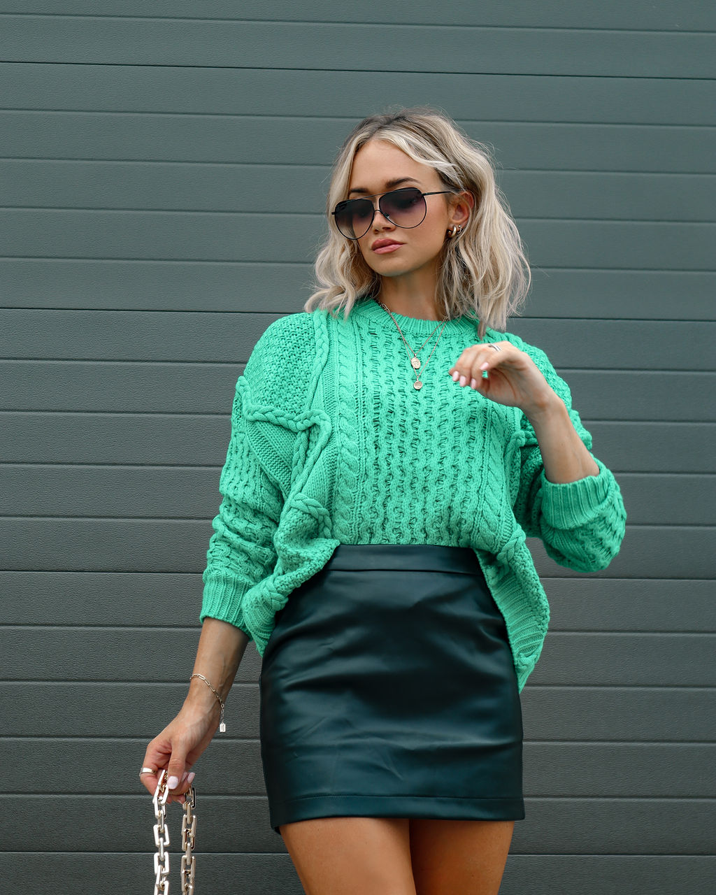 Dorothy Cable Knit Sweater - Emerald