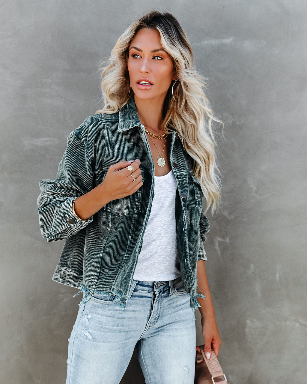 Paddington Distressed Cotton Corduroy Jacket - Hunter Green