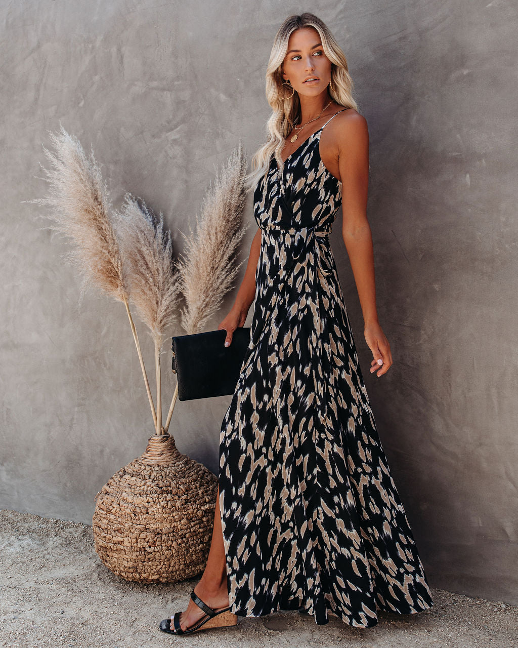 Can I Have This Dance Printed Wrap Maxi Dress - SALE