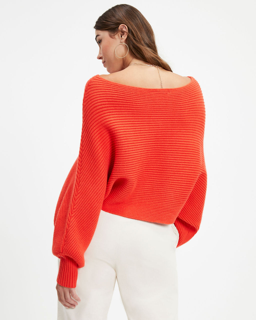 Normandie Knit Boat Neck Pullover Sweater - Poppy