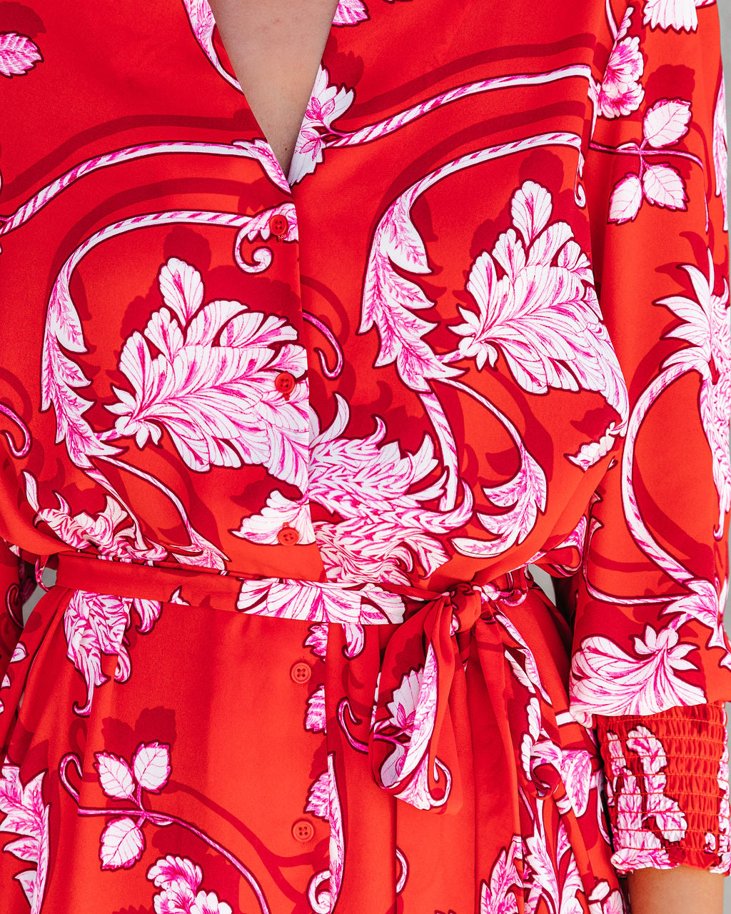 Drew Printed Button Down Shirt Dress - SALE