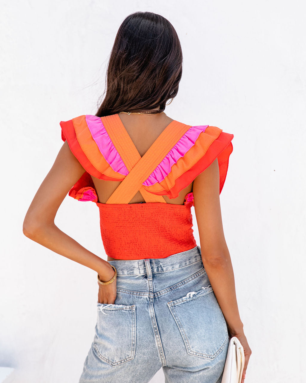 Catarina Cotton Ruffle Crop Top - FINAL SALE