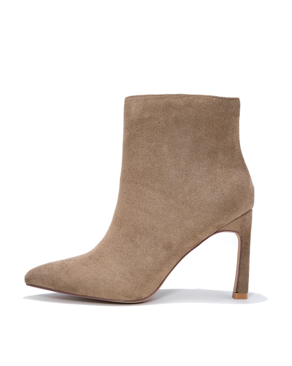Milana Faux Suede Heeled Bootie - Taupe