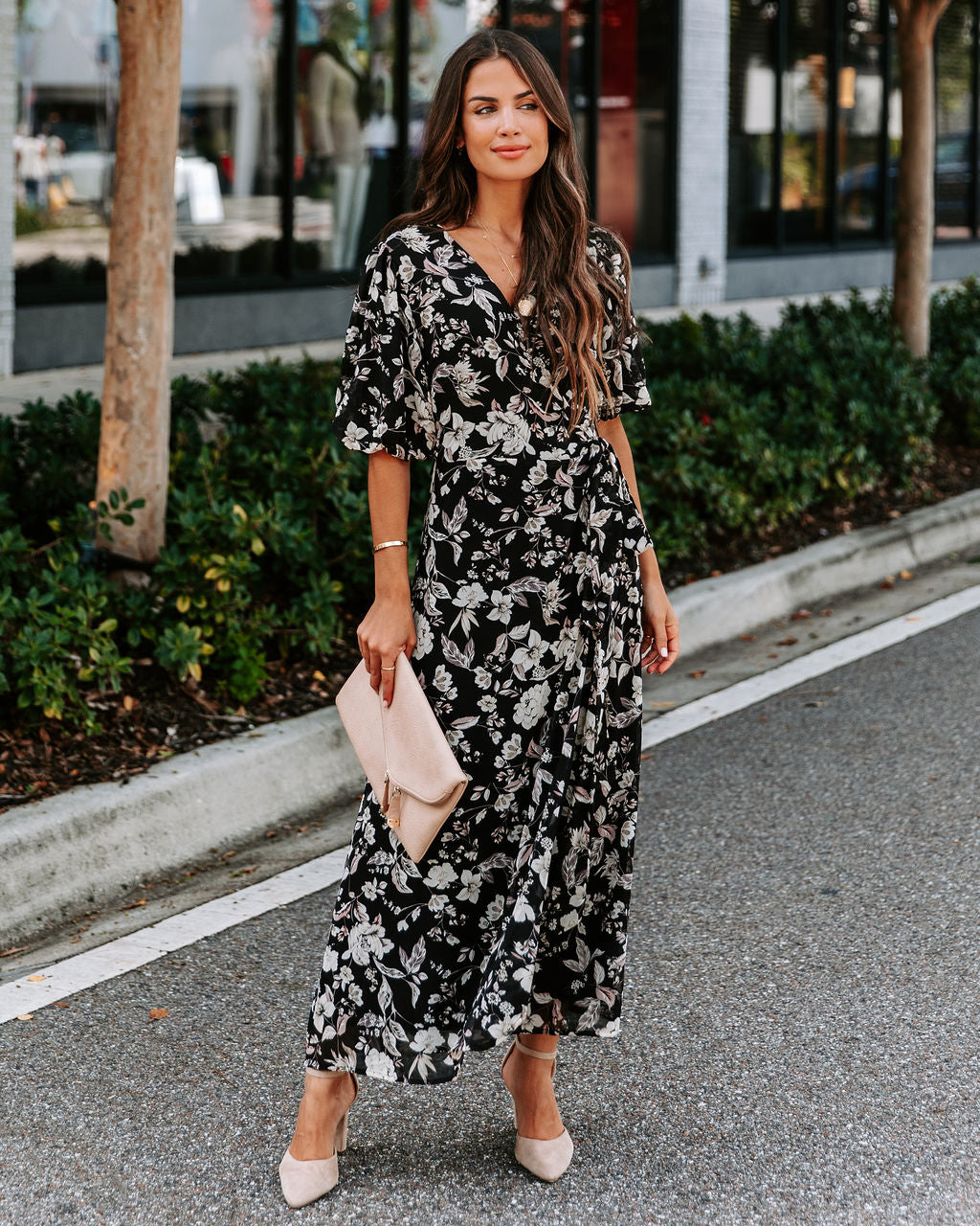 Tasha Floral Wrap Midi Dress