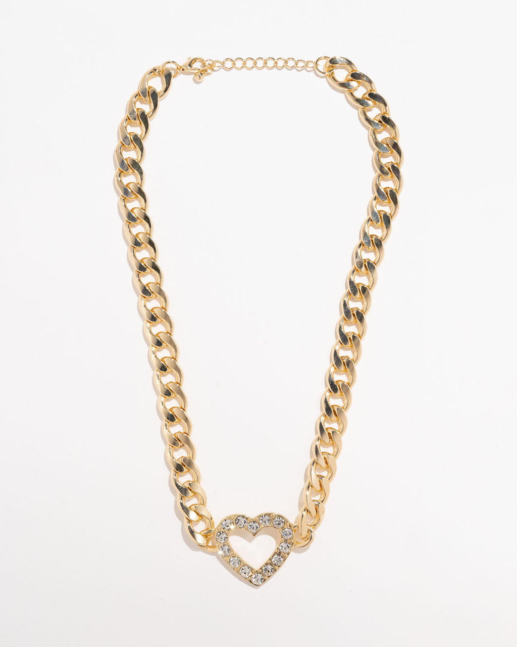Shashi - Catherine Heart Embellished Chain Necklace - Gold