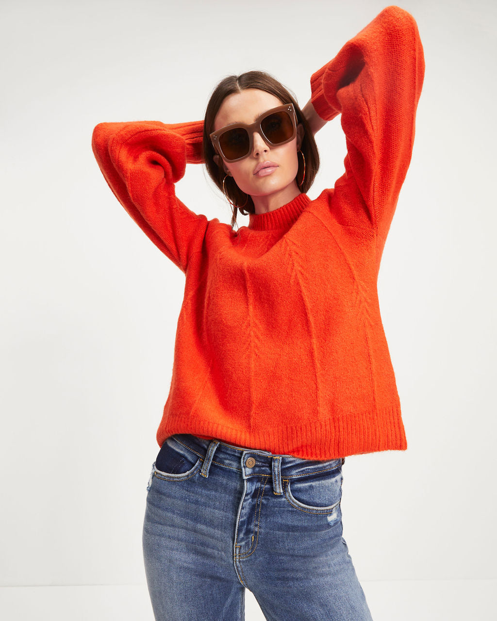 Seattle Knit Pullover Sweater - Orange