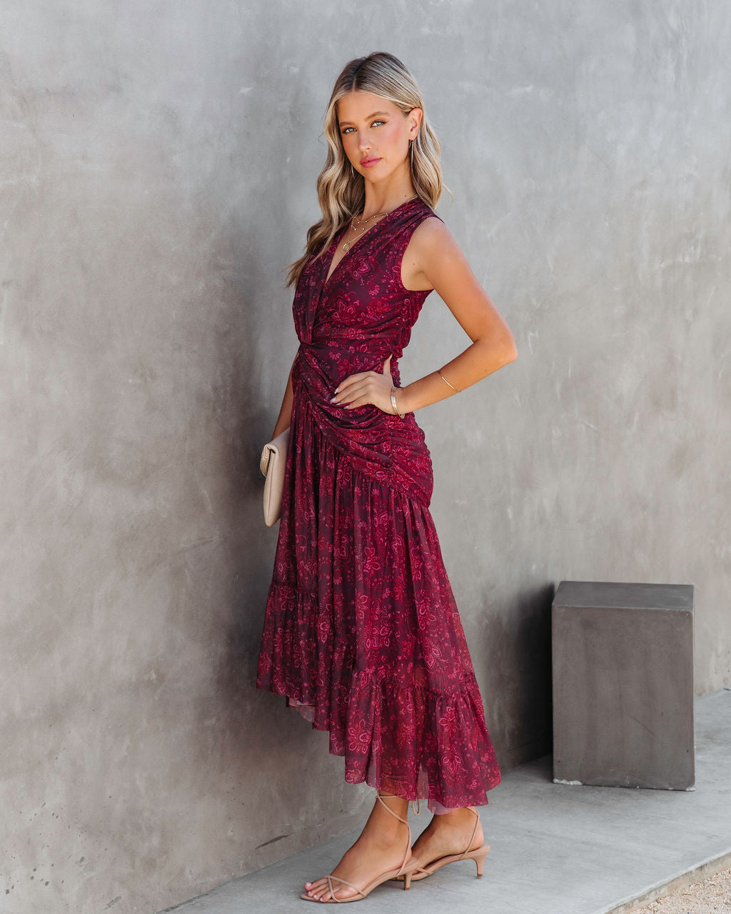 Million Reasons Paisley Twisted Front Midi Dress - FINAL SALE