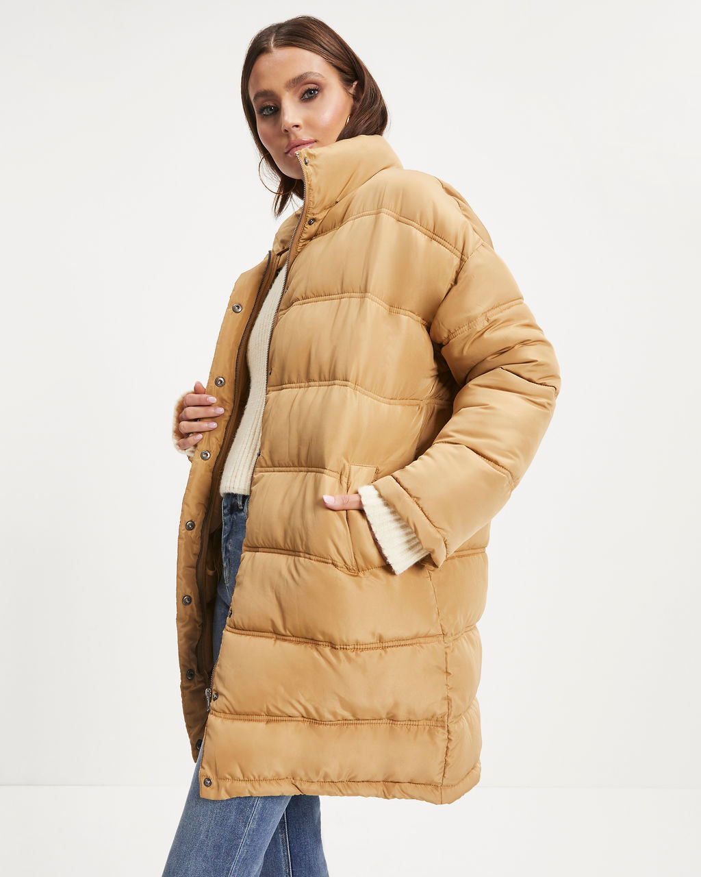 Jacksonia Pocketed Puff Coat - Camel