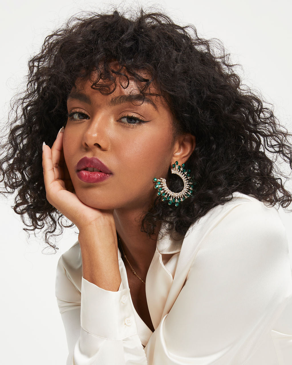 Ever Mine Crystal Burst Earrings - Emerald