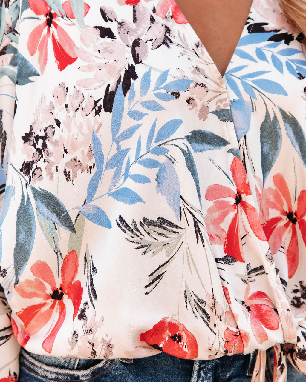 Roxette Floral Drape Top - FINAL SALE