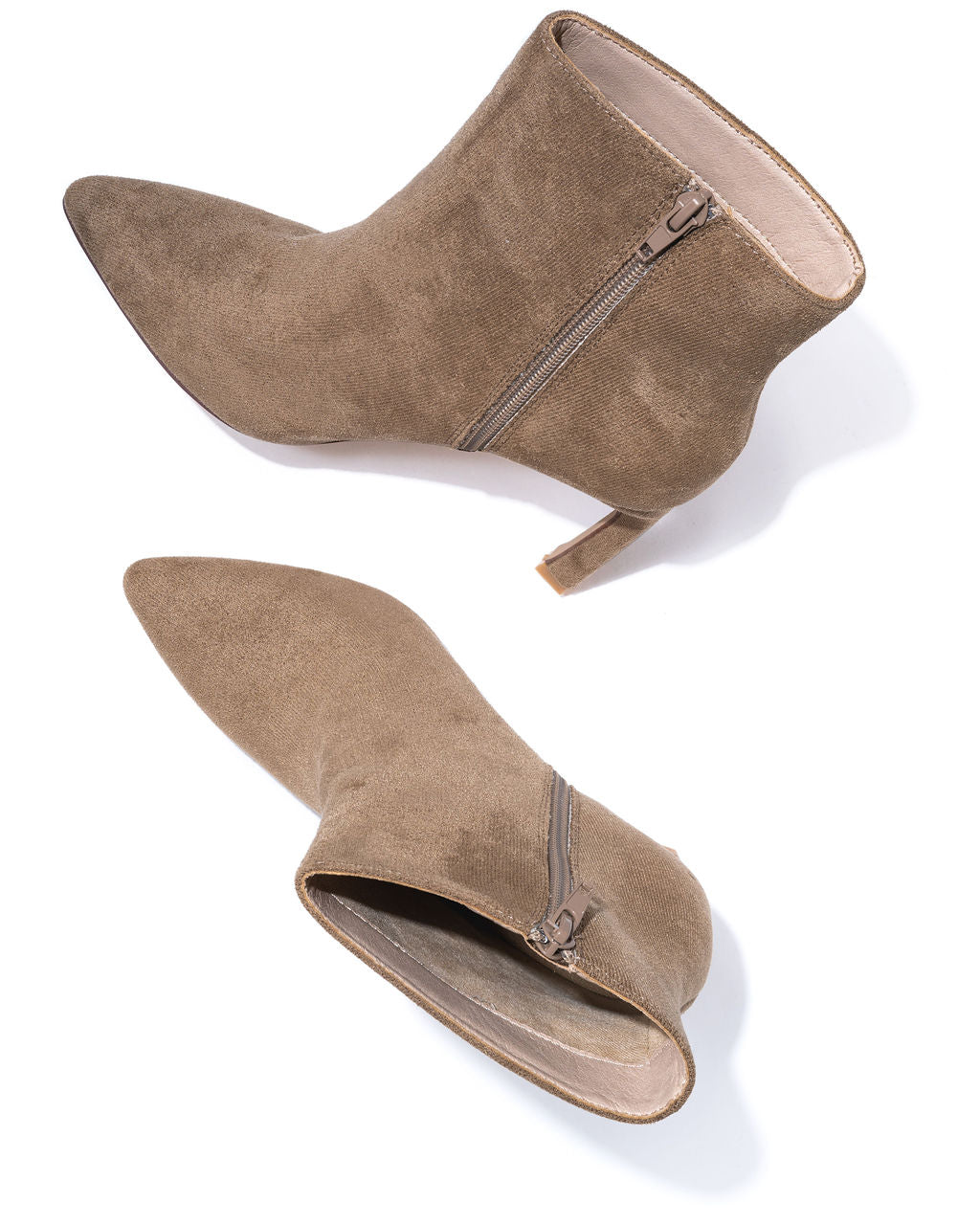 Milana Faux Suede Heeled Bootie - Taupe
