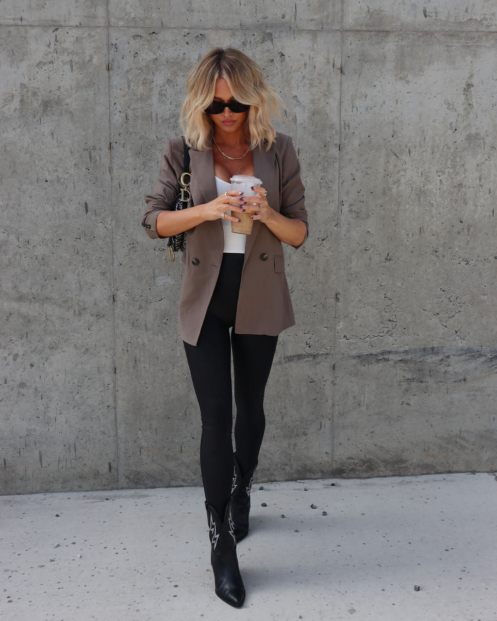Cameron Pocketed Blazer - Taupe