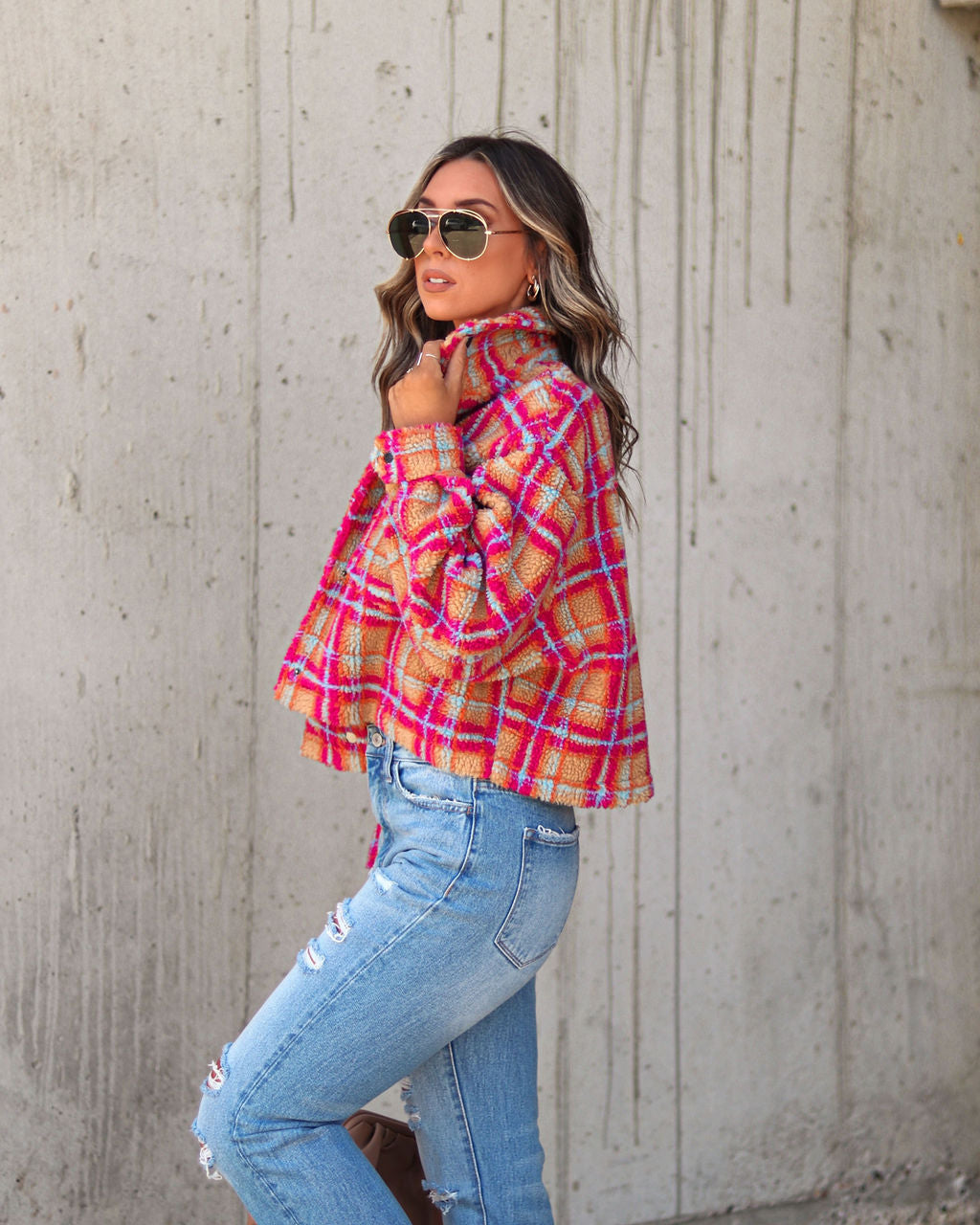 Murphy Plaid Teddy Jacket