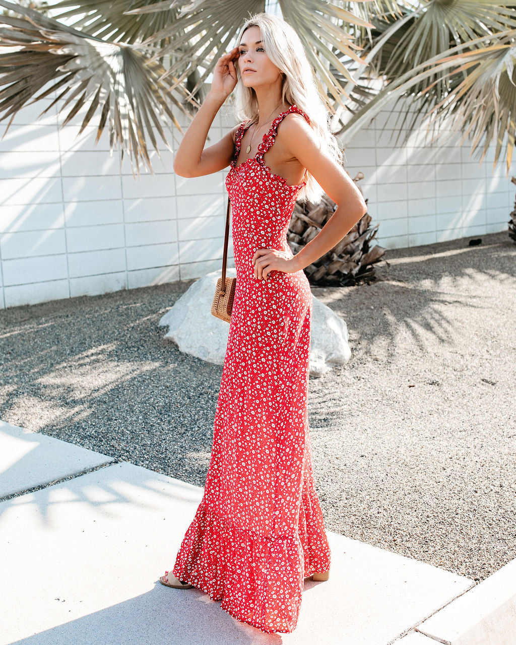 My Fair Lady Floral Ruffle Maxi Dress - SALE