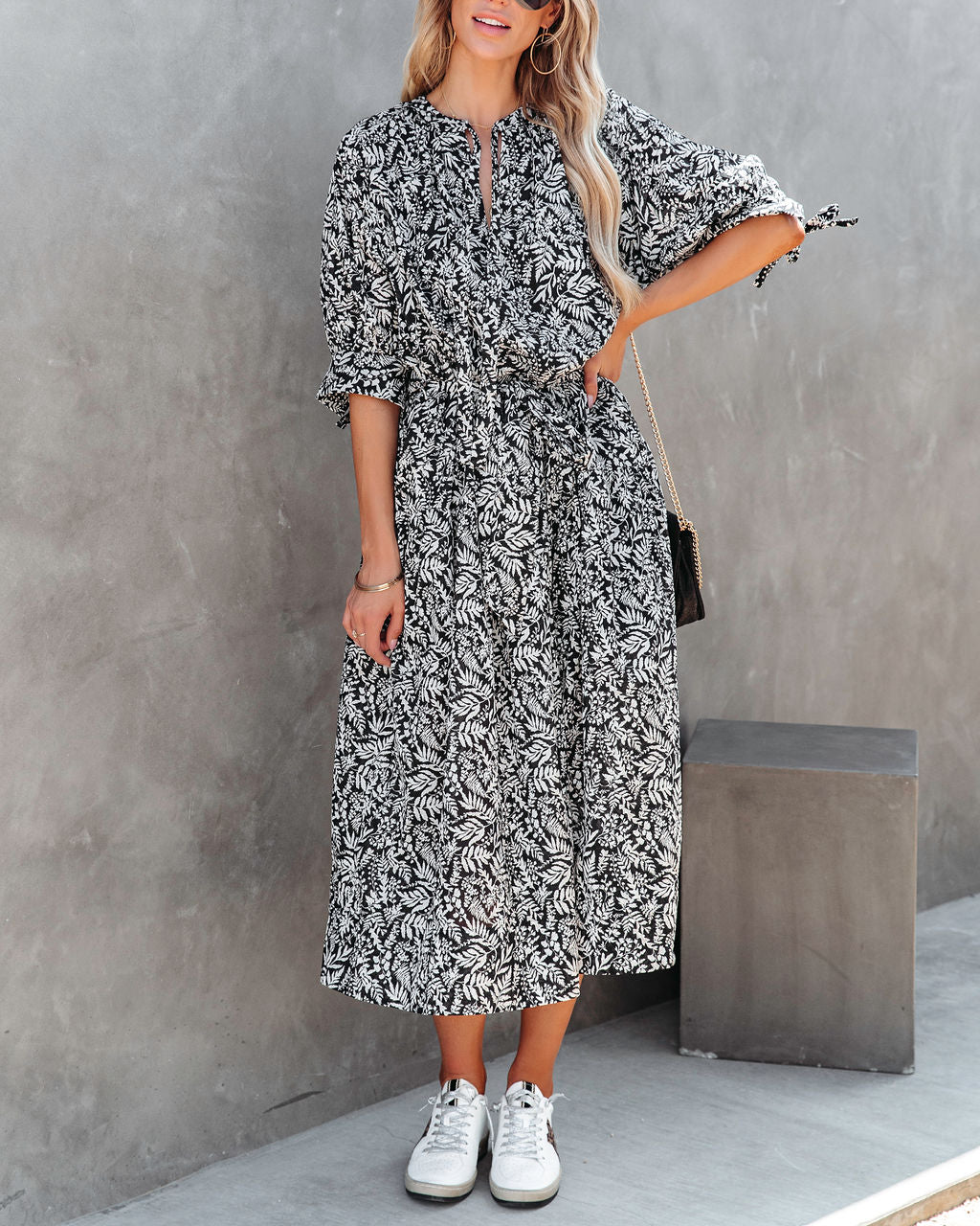 Untamed Beauty Printed Pocketed Midi Dress - FINAL SALE