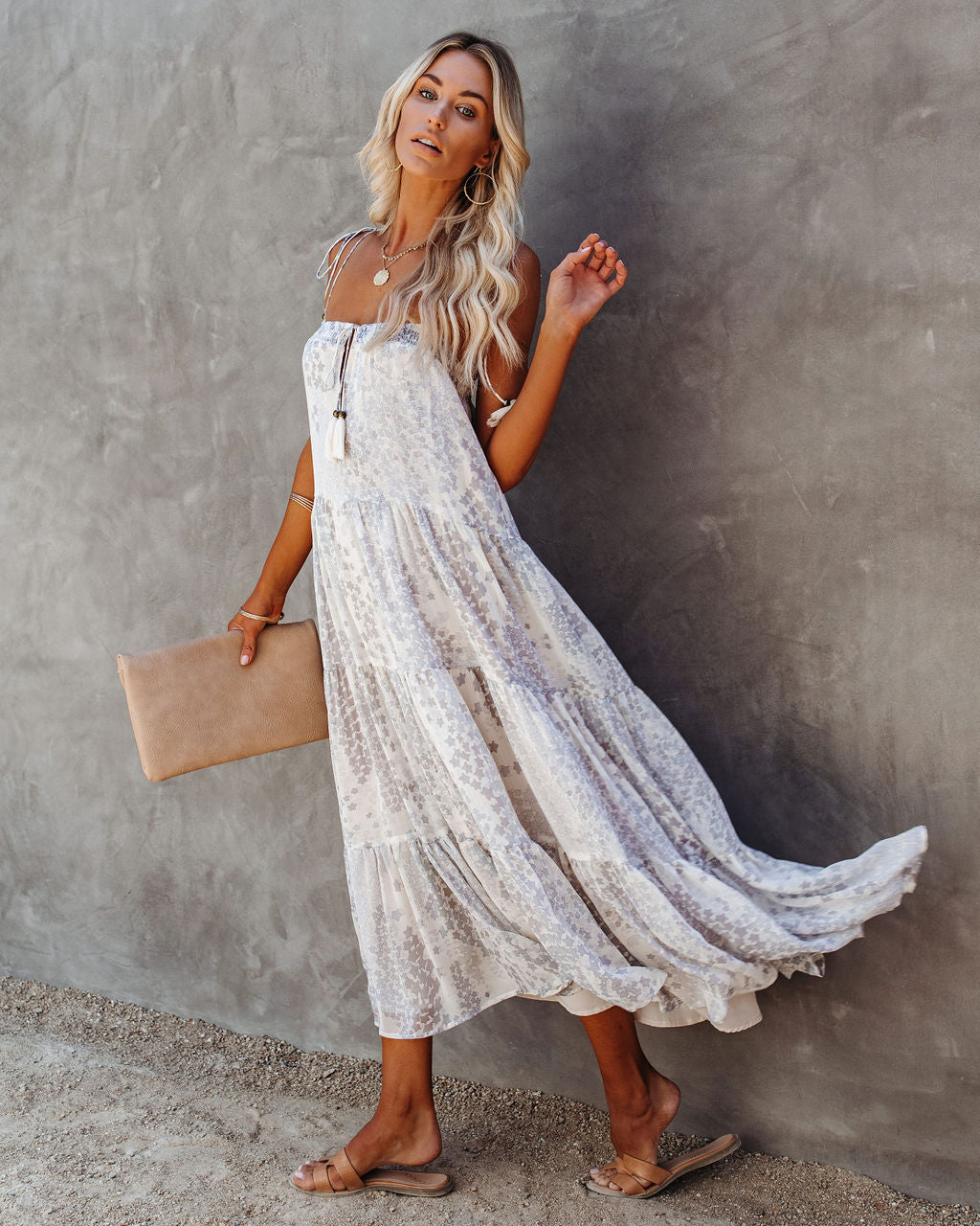 Lights Down Low Tiered Tassel Midi Dress - FINAL SALE