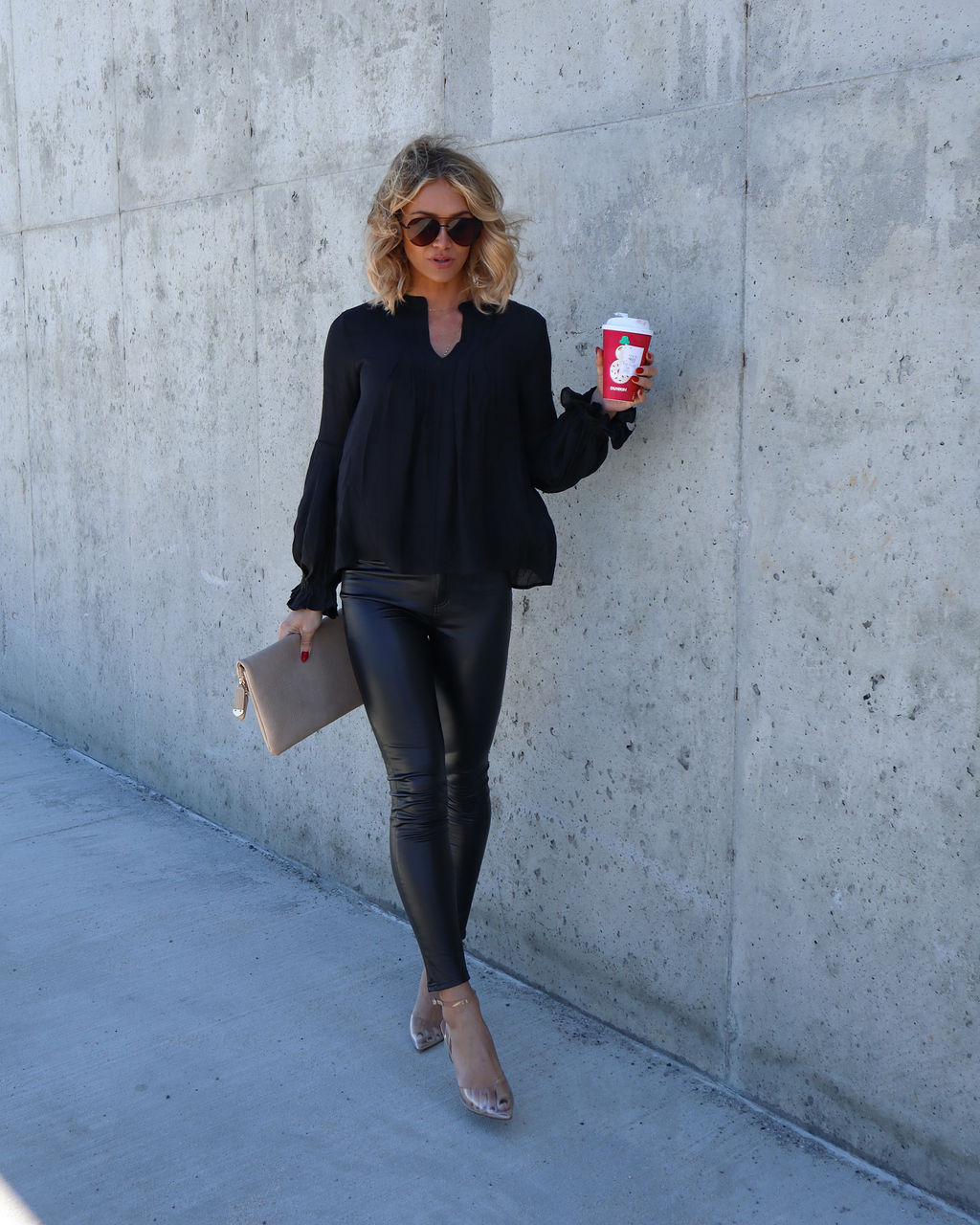 Golden Age Ruffle Peasant Top - Black