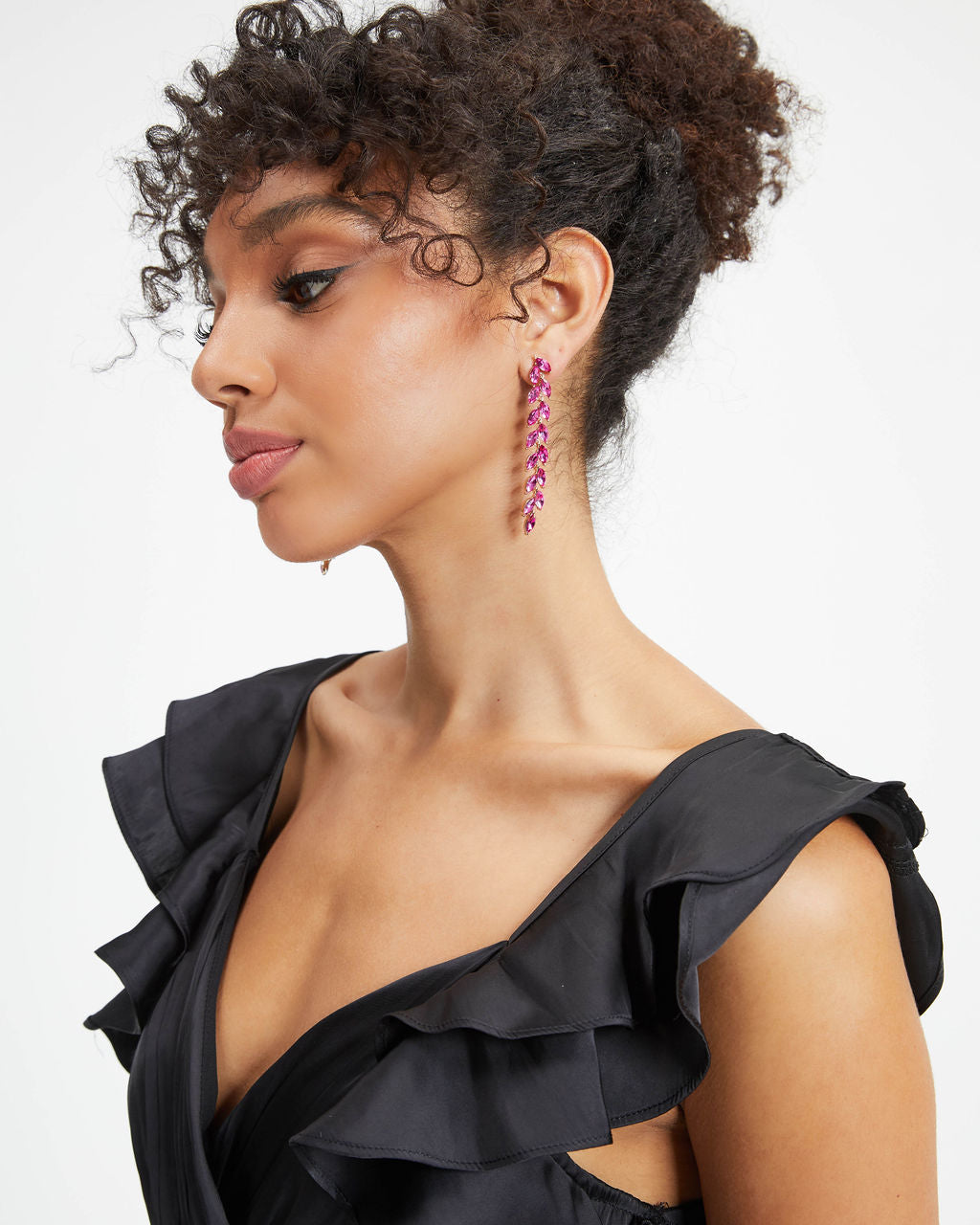 Andrea Drop Earrings - Fuchsia