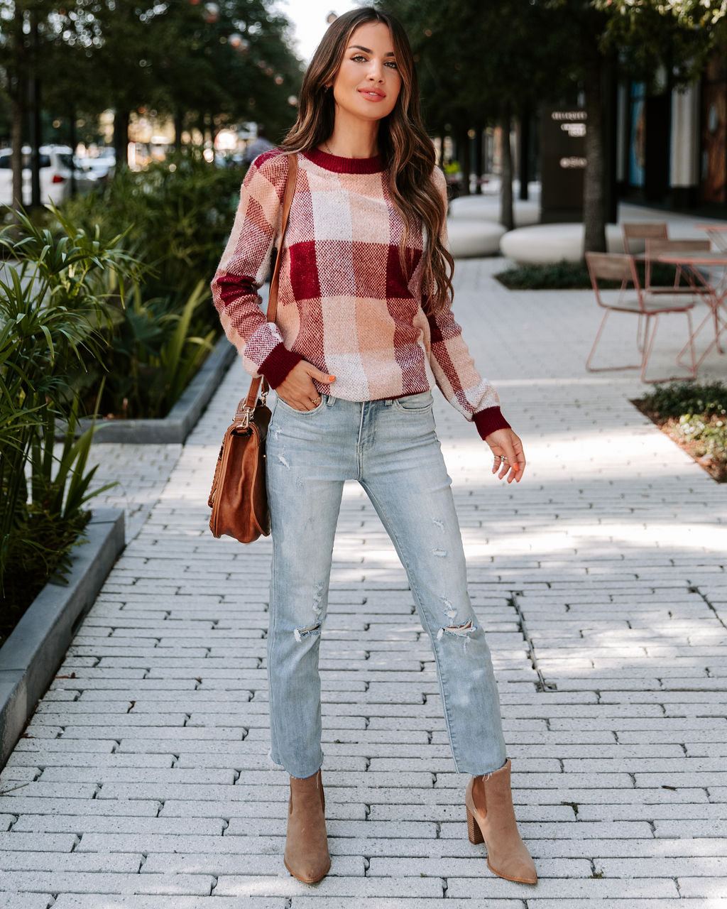 Apple Cider Fall Picnics Plaid Pullover Sweater