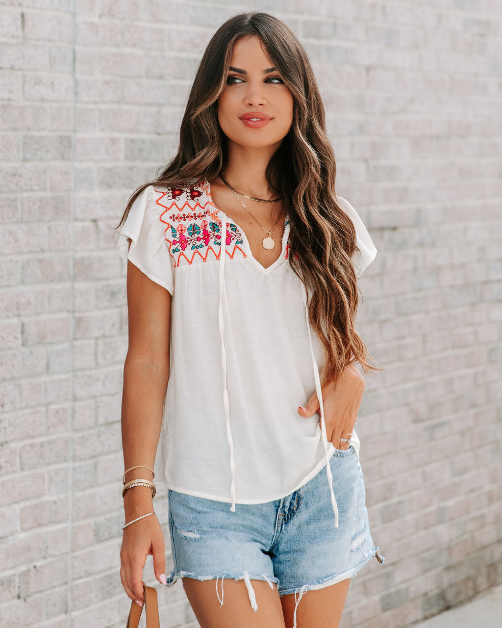 Buenaventura Embroidered Babydoll Top - FINAL SALE