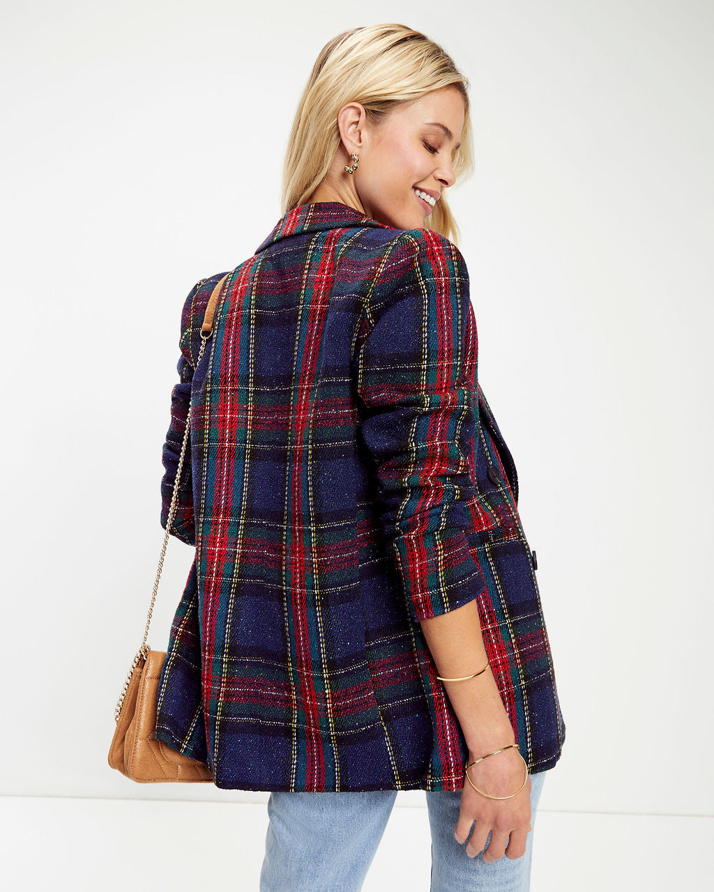 Franklin Metallic Plaid Blazer