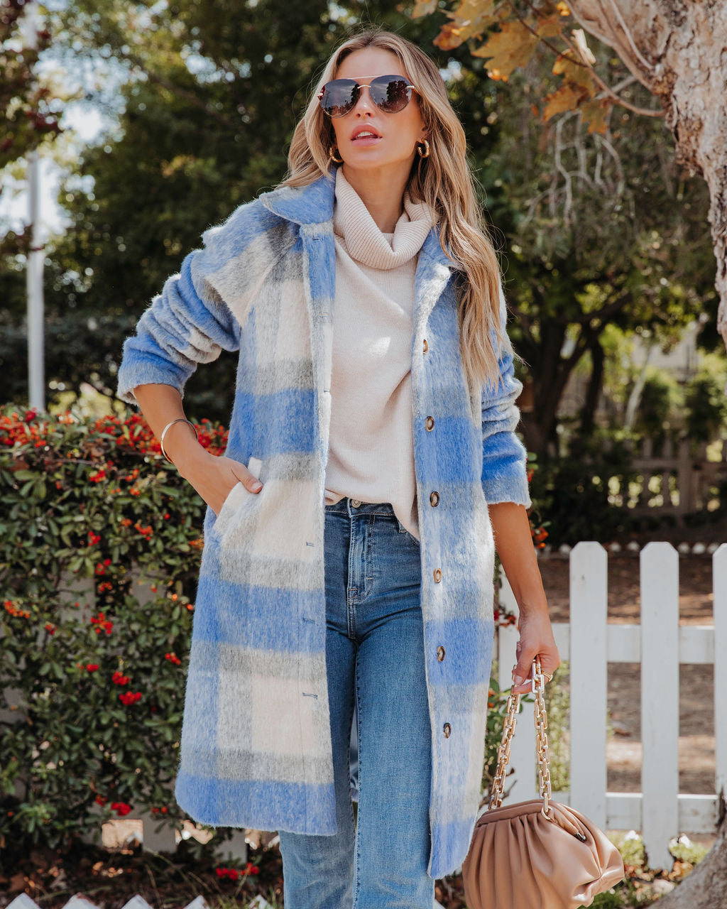 All That Matters Plaid Pocketed Coat - SALE