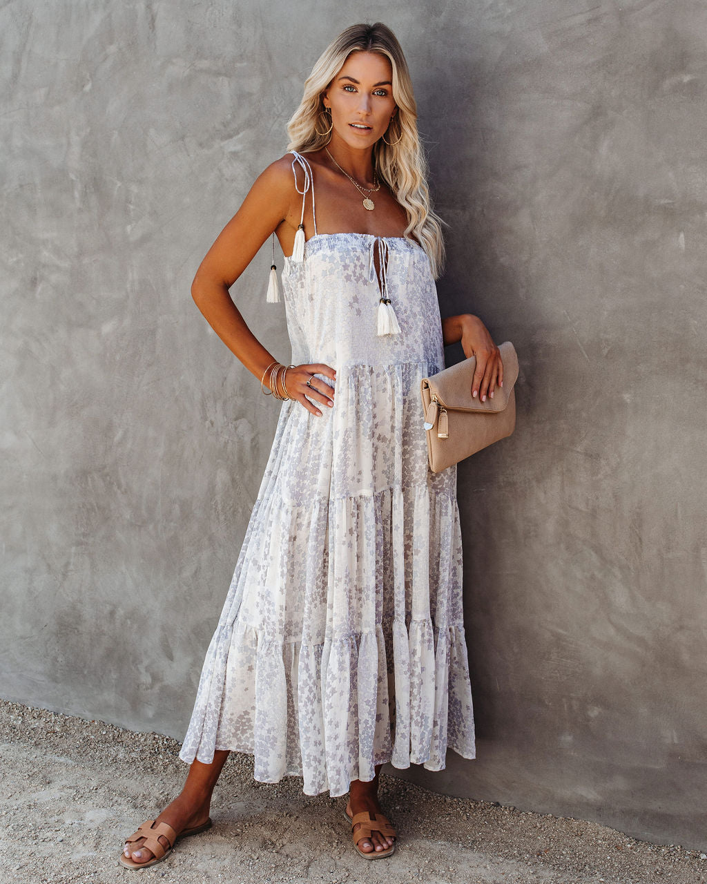Lights Down Low Tiered Tassel Midi Dress - FINAL SALE