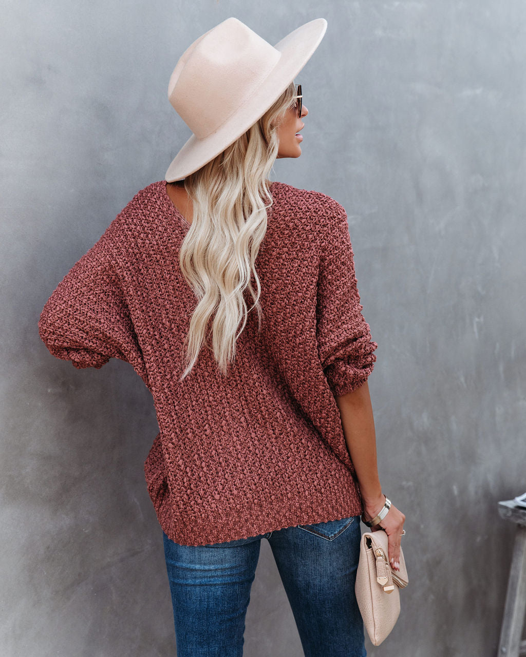 Warms My Soul Knit Sweater - Brick