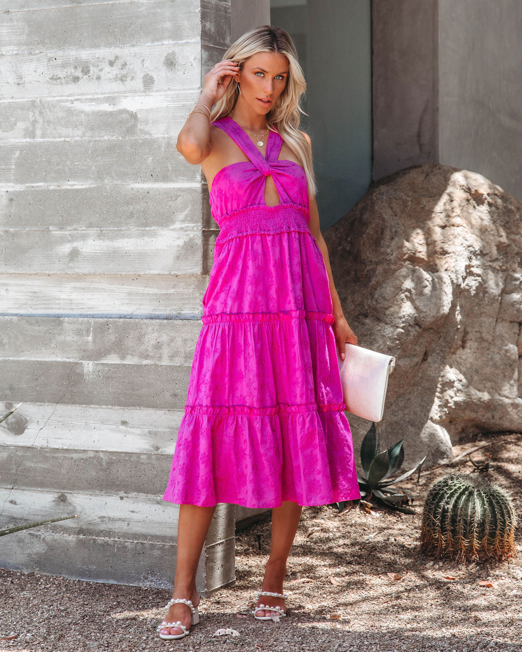 Madge Cotton Embroidered Pocketed Midi Dress - FINAL SALE