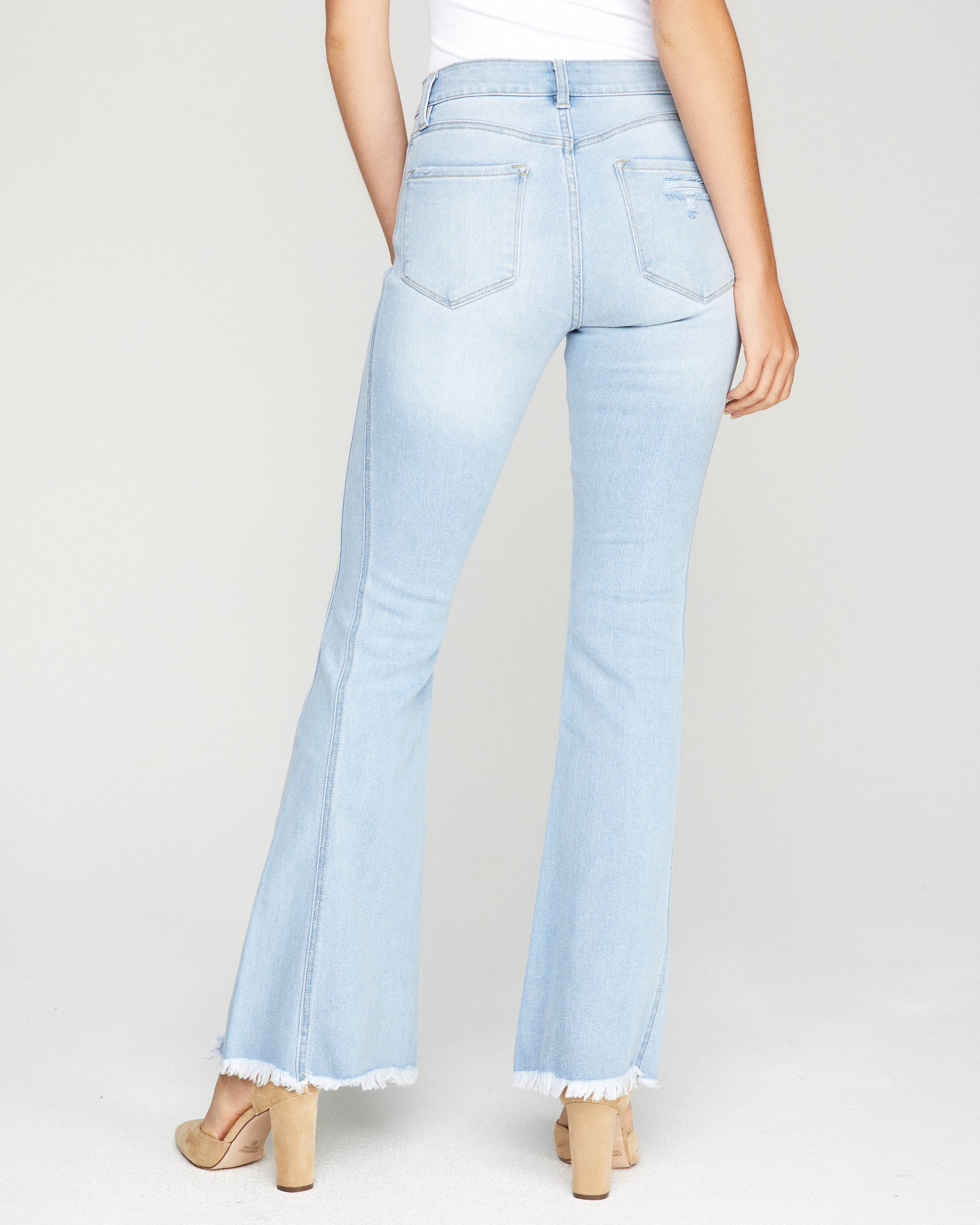 Annika High Rise Bell Bottom Frayed Denim - FINAL SALE