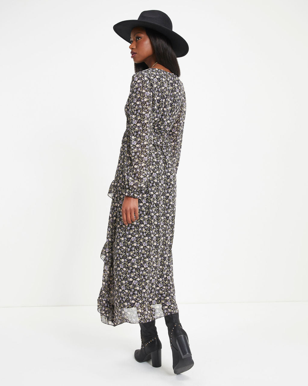 Giving Thanks Floral Ruffle Maxi Dress