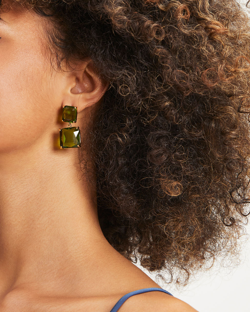 Glam Lifestyle Gem Drop Earrings - Green